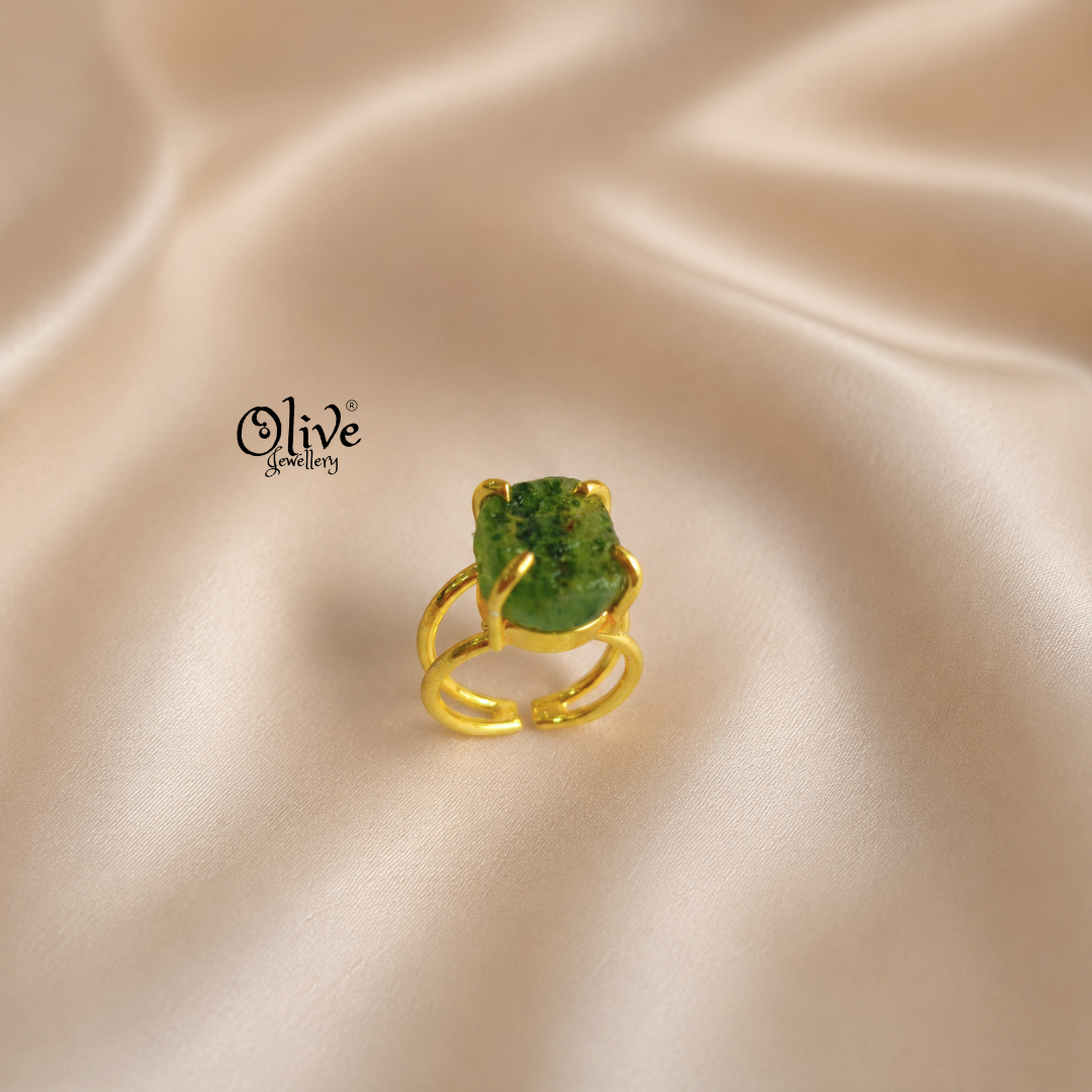 Natural Stones Finger Rings - Claw Fitting - Big Rough Shape -0199