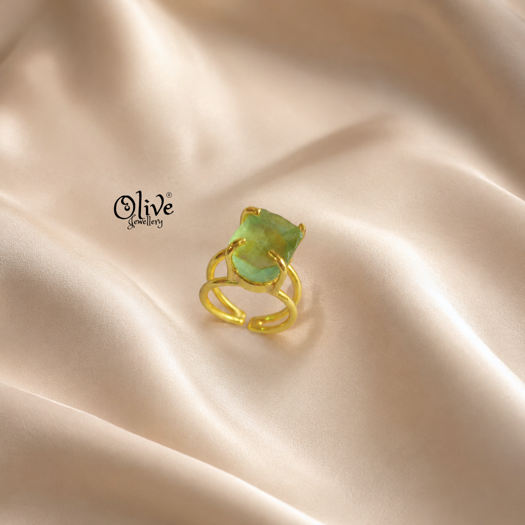 Natural Stones Finger Rings - Claw Fitting - Big Rough Shape -0199