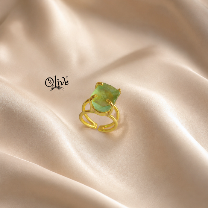Natural Stones Finger Rings - Claw Fitting - Big Rough Shape -0199