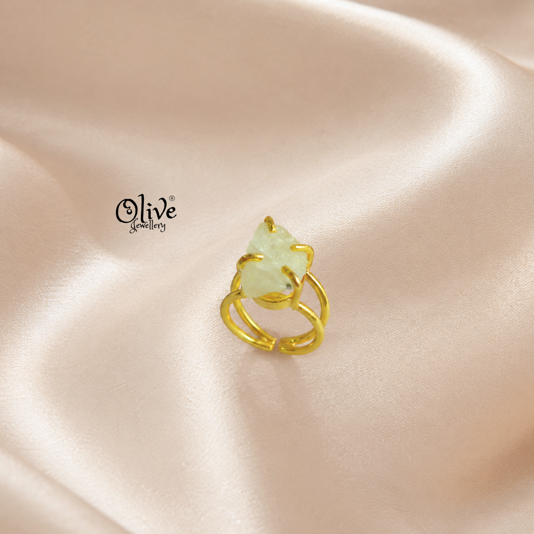 Natural Stones Finger Rings - Claw Fitting - Big Rough Shape -0199