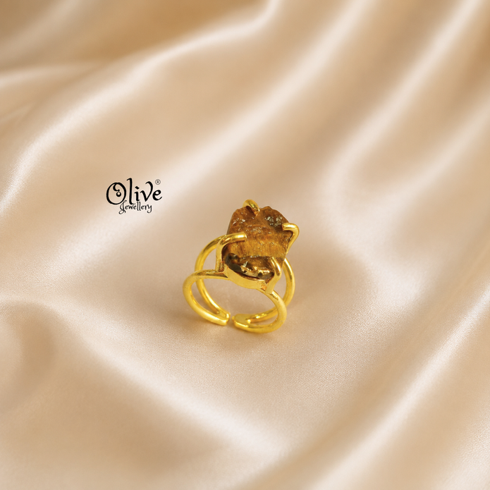 Natural Stones Finger Rings - Claw Fitting - Big Rough Shape -0199