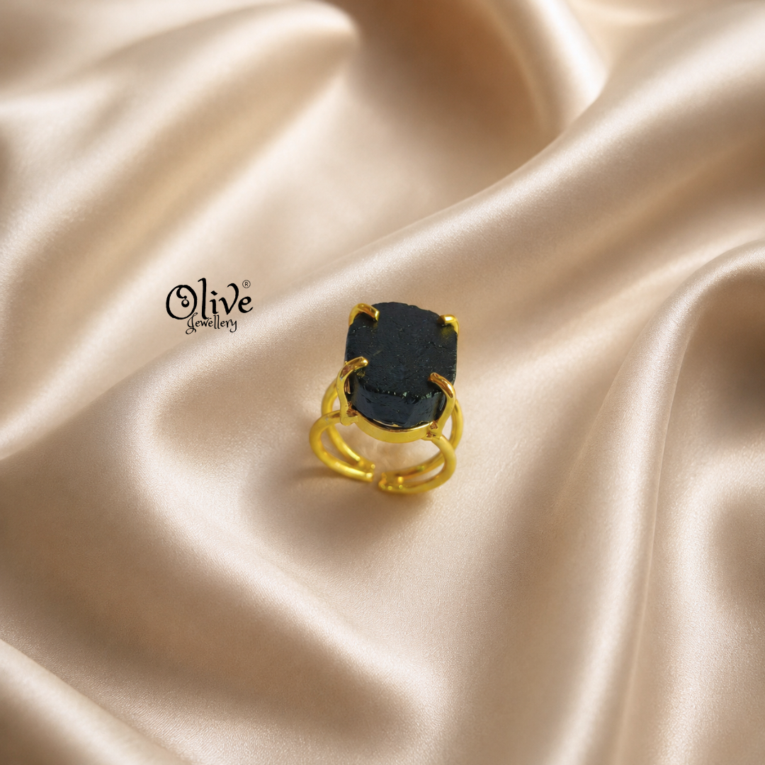Natural Stones Finger Rings - Claw Fitting - Big Rough Shape -0199
