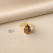 Natural Stone Finger Rings - Claw Fitting -  drop Shape - Full Finished-209