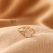 Natural Stone Finger Rings - Claw Fitting -  drop Shape - Full Finished-209