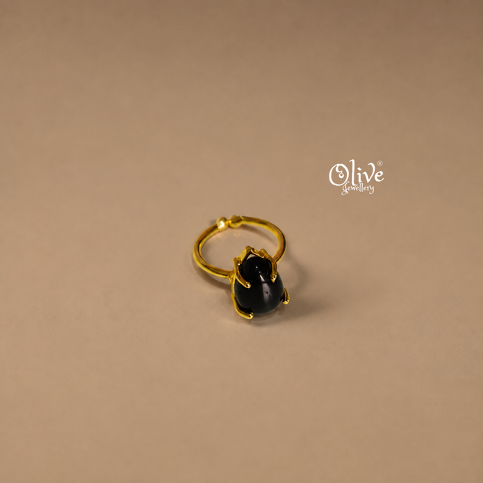 Natural Stone Finger Rings - Claw Fitting -  drop Shape - Full Finished-209