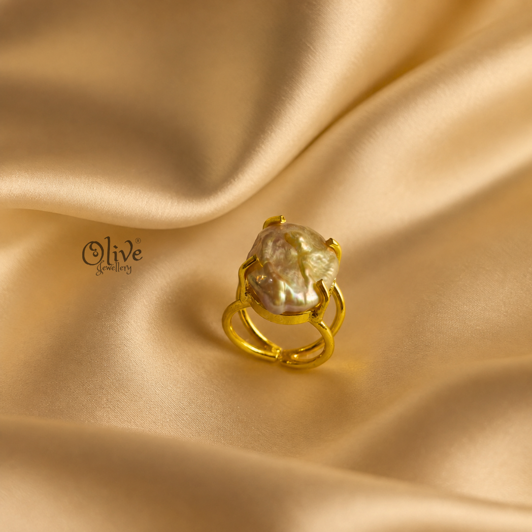 Coin Pearl  Finger Rings - Claw Fitting -  217