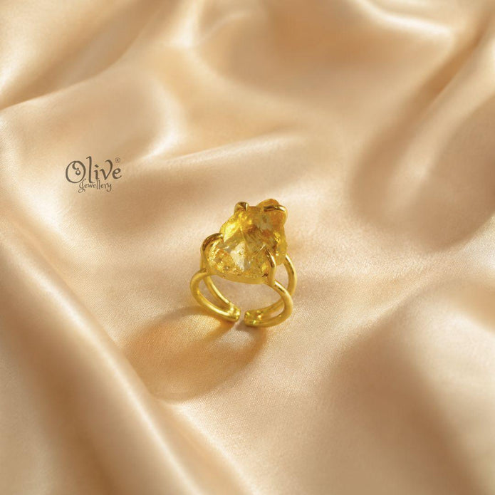 Natural Stones Finger Rings - Claw Fitting - Big Rough Shape -0199