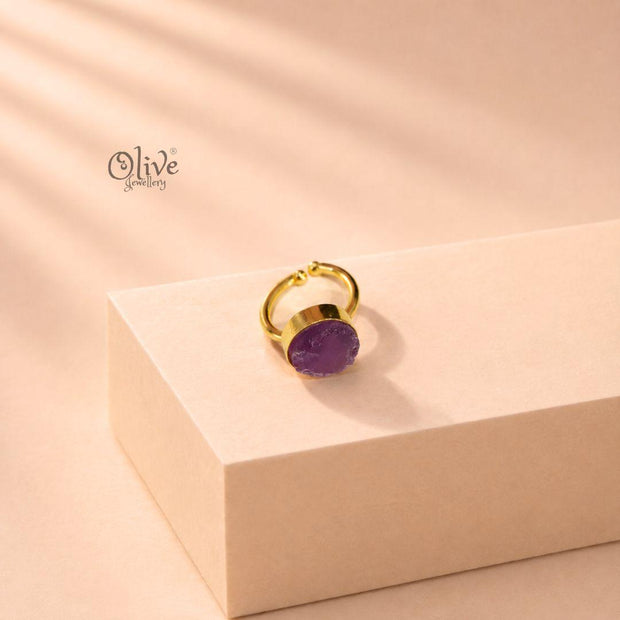 Natural Stone Finger Rings - Collet Fitting - 220
