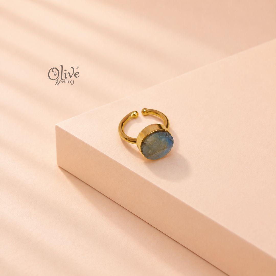 Natural Stone Finger Rings - Collet Fitting - 220