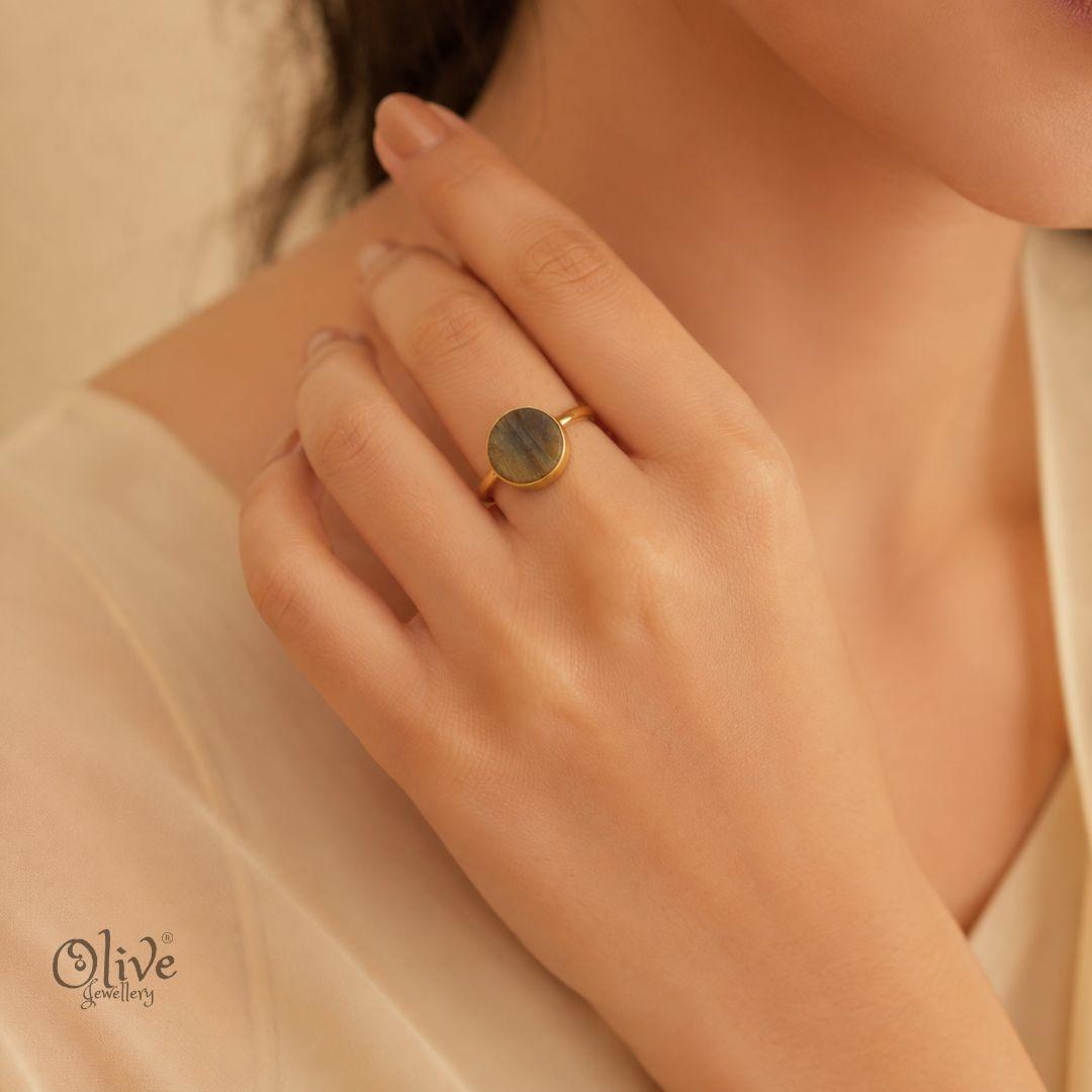 Natural Stone Finger Rings - Collet Fitting - 220