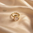 Natural Stone Finger Rings - Collet Fitting - Rough Shape 226