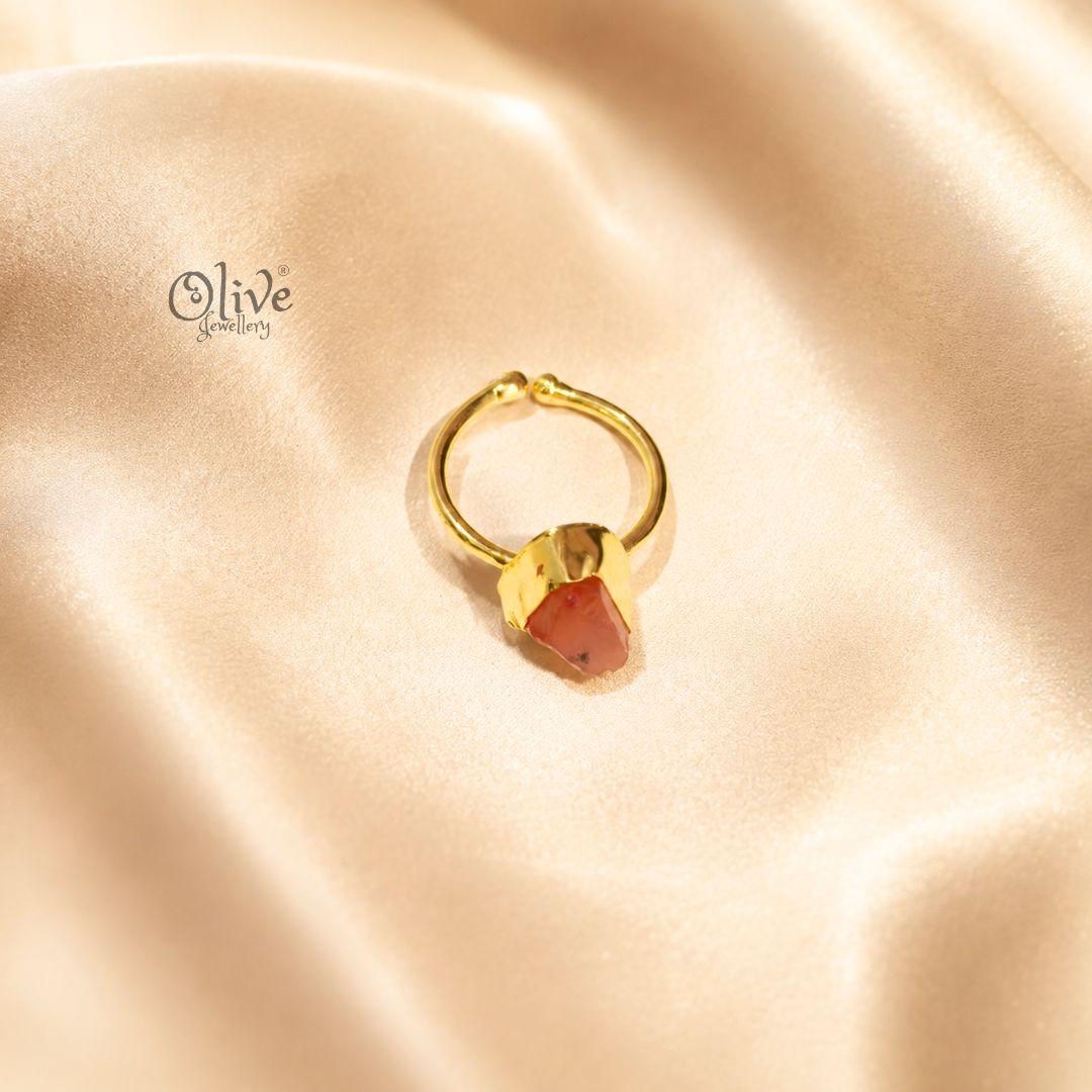 Natural Stone Finger Rings - Collet Fitting - Rough Shape 226