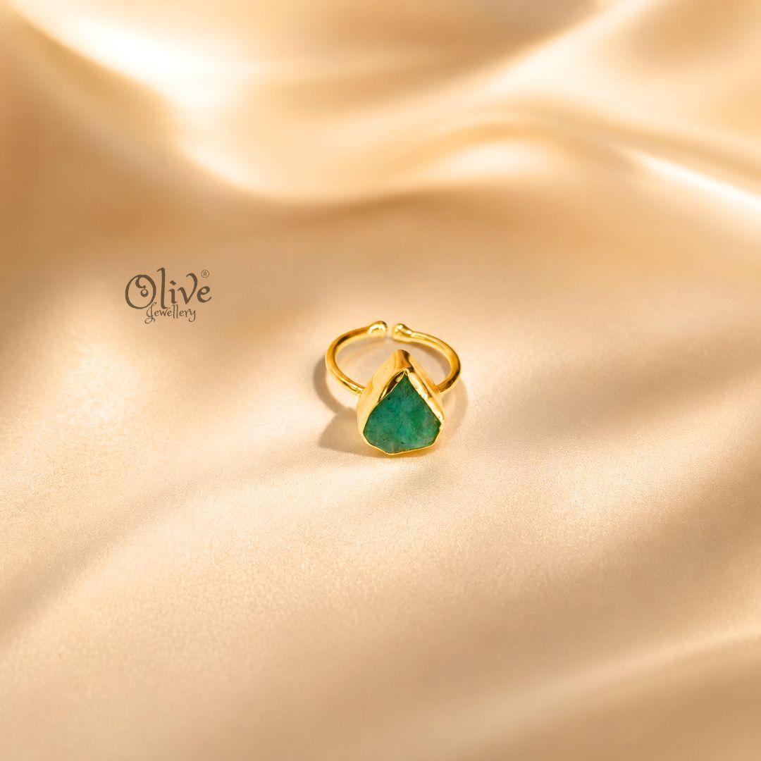 Natural Stone Finger Rings - Collet Fitting - Rough Shape 226