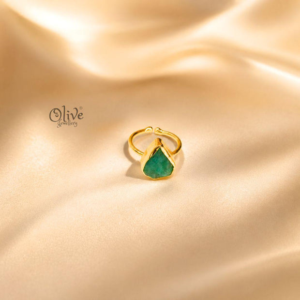 Natural Stone Finger Rings - Collet Fitting - Rough Shape 226