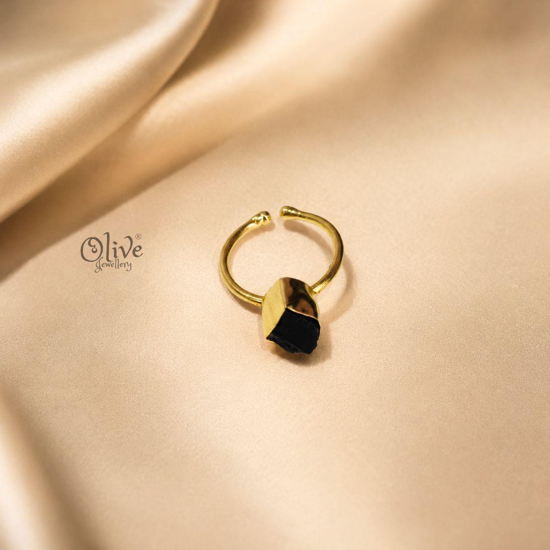 Natural Stone Finger Rings - Collet Fitting - Rough Shape 226