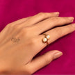 Fresh Water Pearl Finger Rings - Collet Fitting - Double Pearl -235