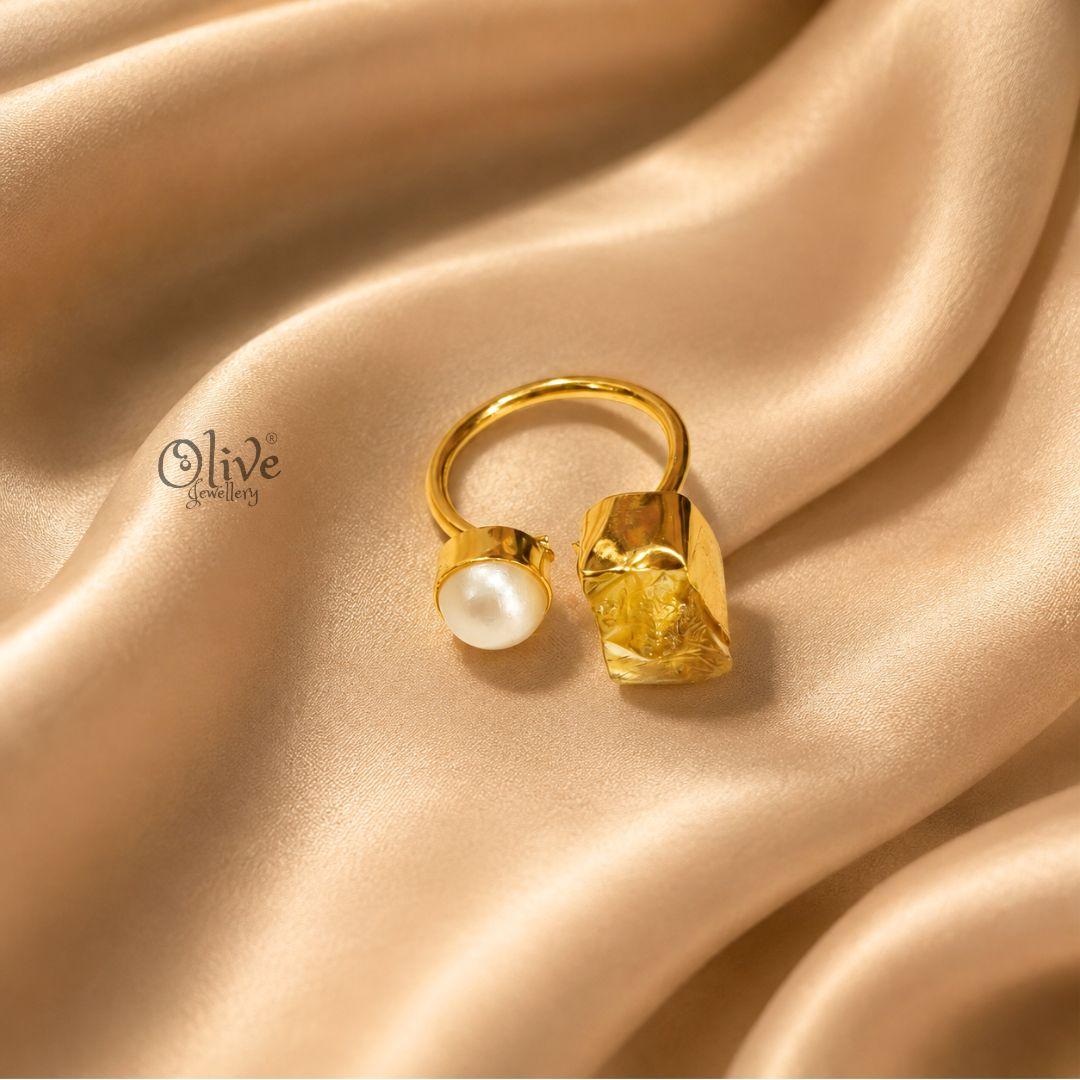 Natural Stone Finger Rings - Collet Fitting - Rough Shape 236