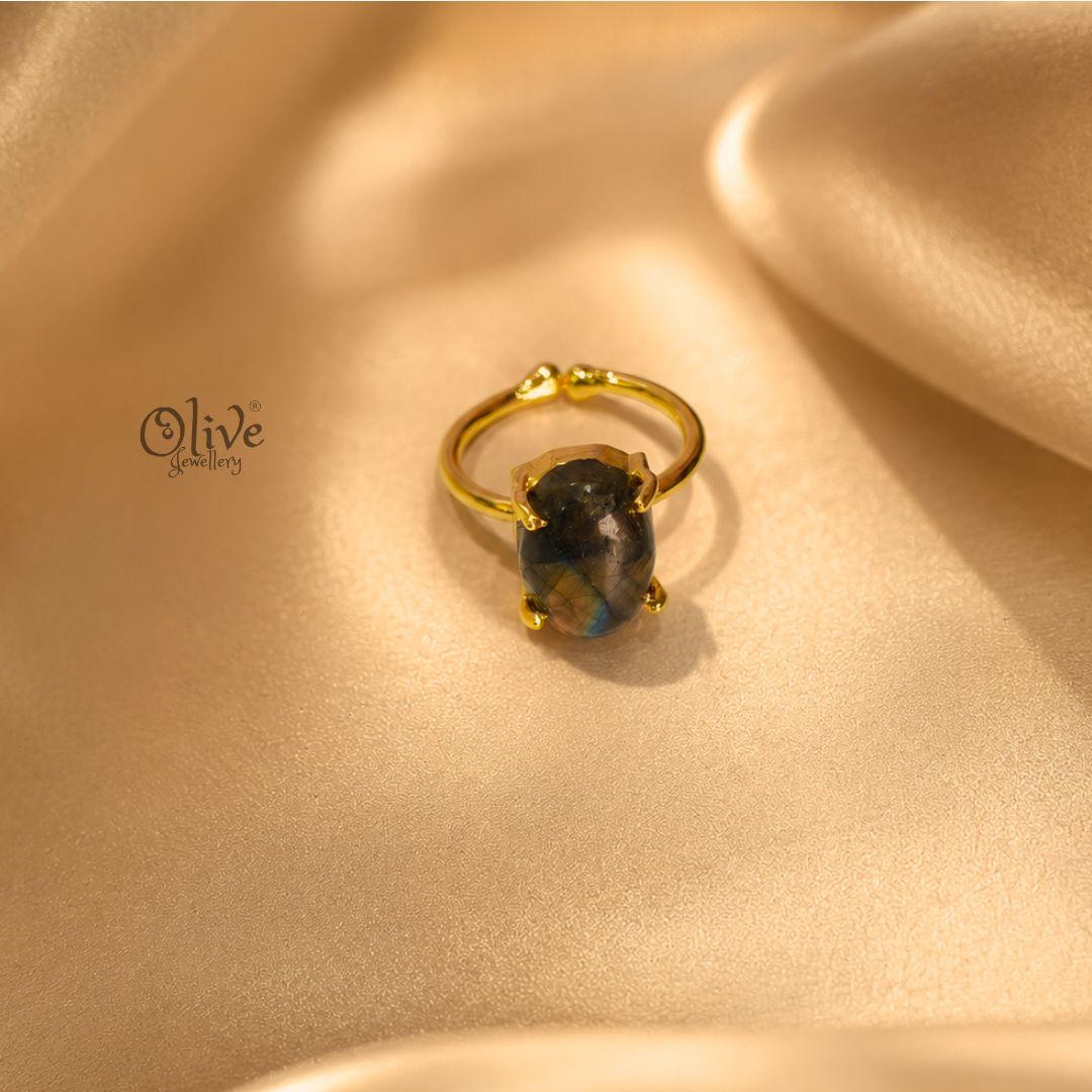 Natural Stone Finger Rings - Claw Fitting - Oval Shape - Full Finished -240