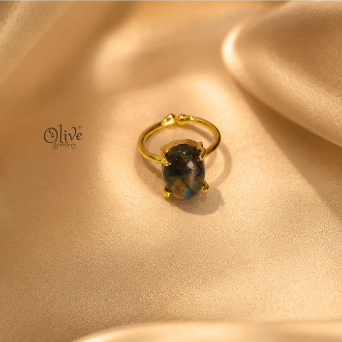 Natural Stone Finger Rings - Claw Fitting - Oval Shape - Full Finished -240