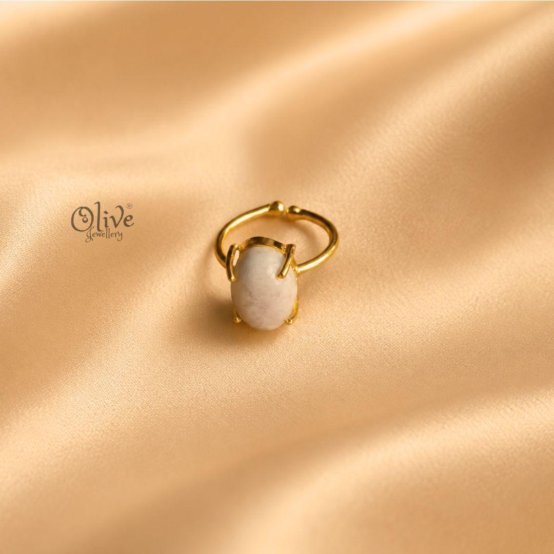 Natural Stone Finger Rings - Claw Fitting - Oval Shape - Full Finished -240
