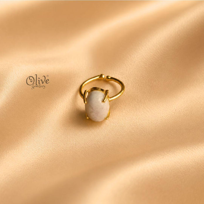 Natural Stone Finger Rings - Claw Fitting - Oval Shape - Full Finished -240