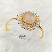 Natural Stones Kada - Collet Fitting - Rough Shape and Pearls