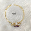 Natural Stones Kada - Collet Fitting - Rough Shape and Pearls