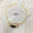 Natural Stones Kada - Collet Fitting - Rough Shape and Pearls