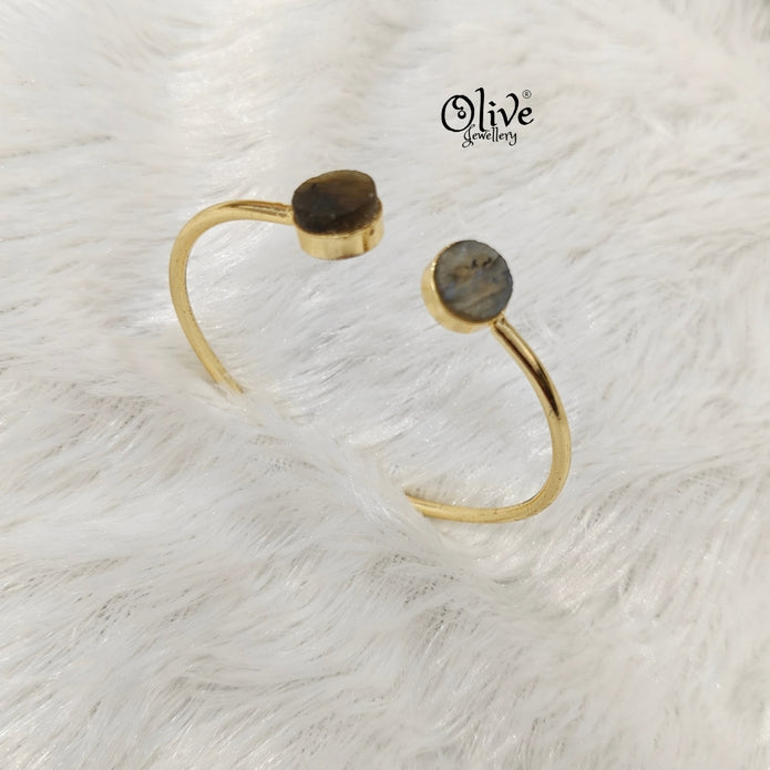 Natural Stones Kada - Collet Fitting - Round - Small Shape