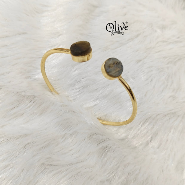 Natural Stones Kada - Collet Fitting - Round - Small Shape