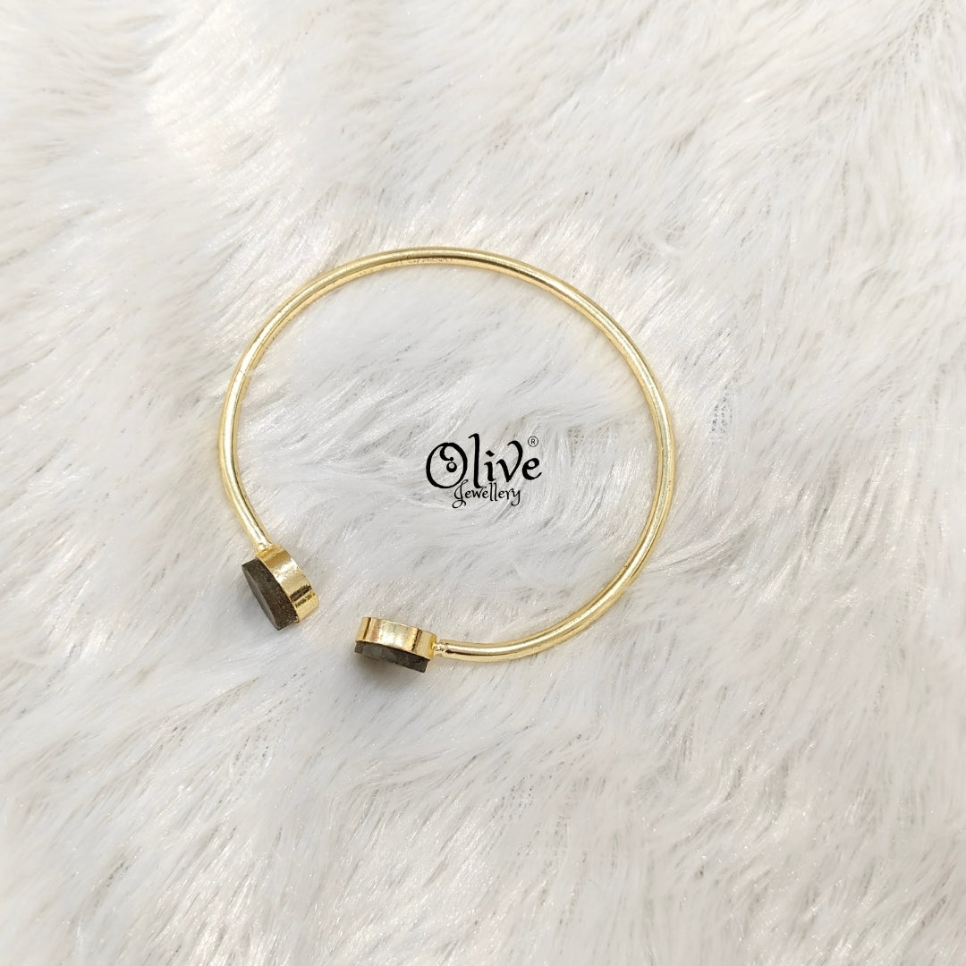 Natural Stones Kada - Collet Fitting - Round - Small Shape