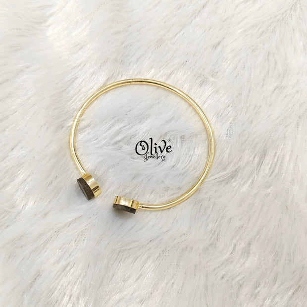 Natural Stones Kada - Collet Fitting - Round - Small Shape