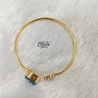 Natural Stones Kadas - Collet Fitting - Rough Shape And 3 Pearls