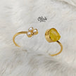 Natural Stones Kadas - Collet Fitting - Rough Shape And 3 Pearls