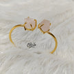Natural Stones Kada - Claw Fitting - Rough Shape - Double Stone