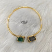 Natural Stones Kada - Claw Fitting - Rough Shape - Double Stone
