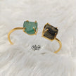 Natural Stones Kada - Claw Fitting - Rough Shape - Double Stone