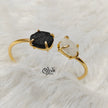 Natural Stones Kada - Claw Fitting - Rough Shape - Double Stone