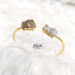 Natural Stones Kada - Claw Fitting - Rough Shape - Double Stone