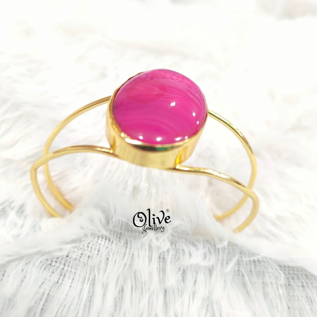 Natural Stones Kada - Collet Fitting - Big Oval Shape