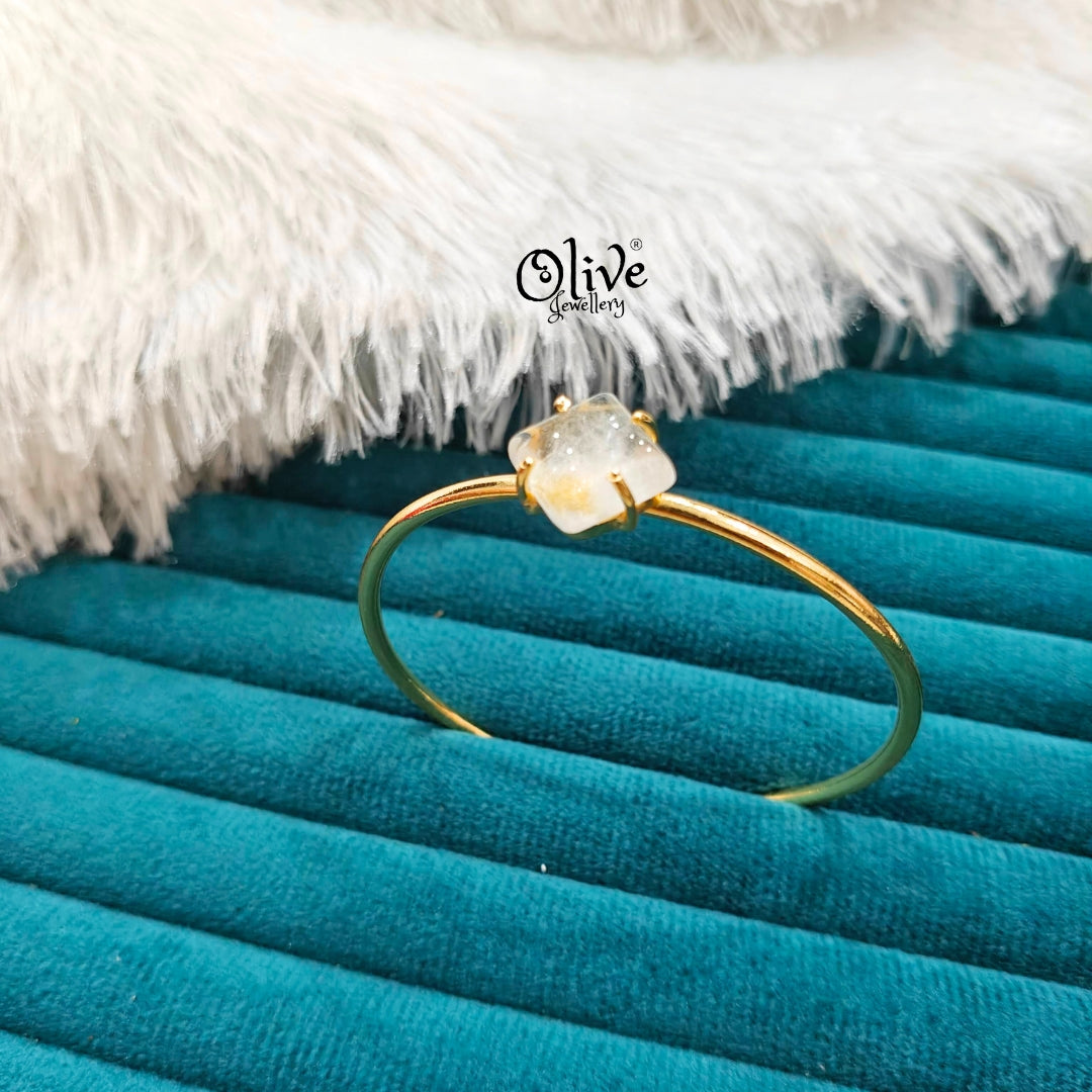 Natural Stone Kada - Claw Fitting - Full Finished - Square Shape