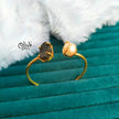 Natural Stone Kada - Claw Fitting - Rough Shape - Single Pearl