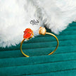 Natural Stone Kada - Claw Fitting - Rough Shape - Single Pearl