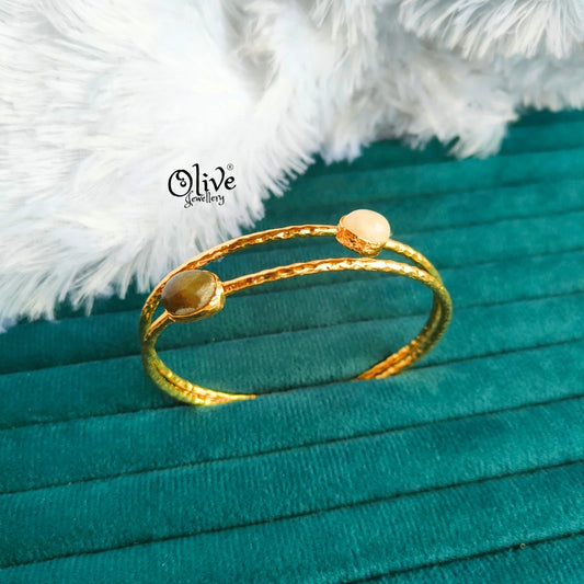 Natural Stone Kada - Collet Fitting - Full Finished