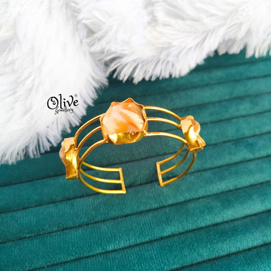 Natural Stone Kada - Collet Fitting - MOP