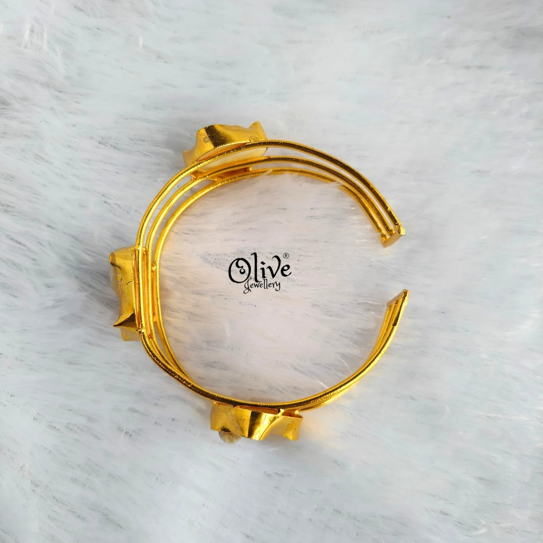 Natural Stone Kada - Collet Fitting - MOP