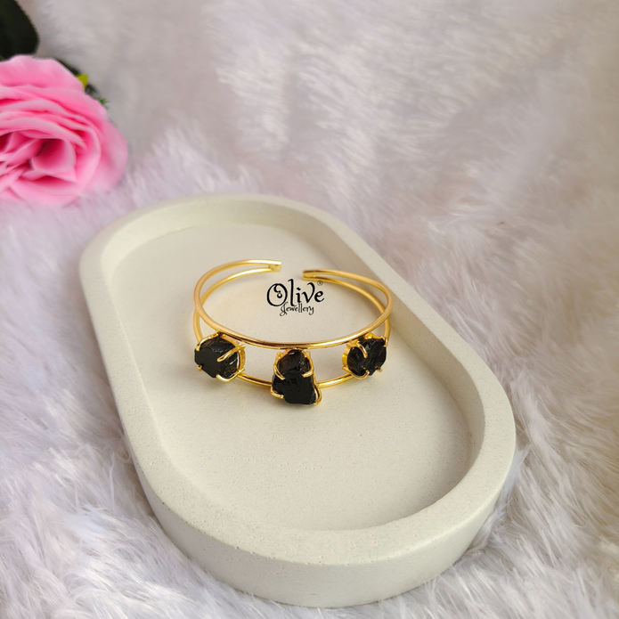 Natural Stones Kada - Collet Fitting -  Rough Shape - Tribal Stone