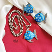 Oxidized Tanjore Pendant Set-199