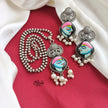 Oxidized Tanjore Pendant Set-201
