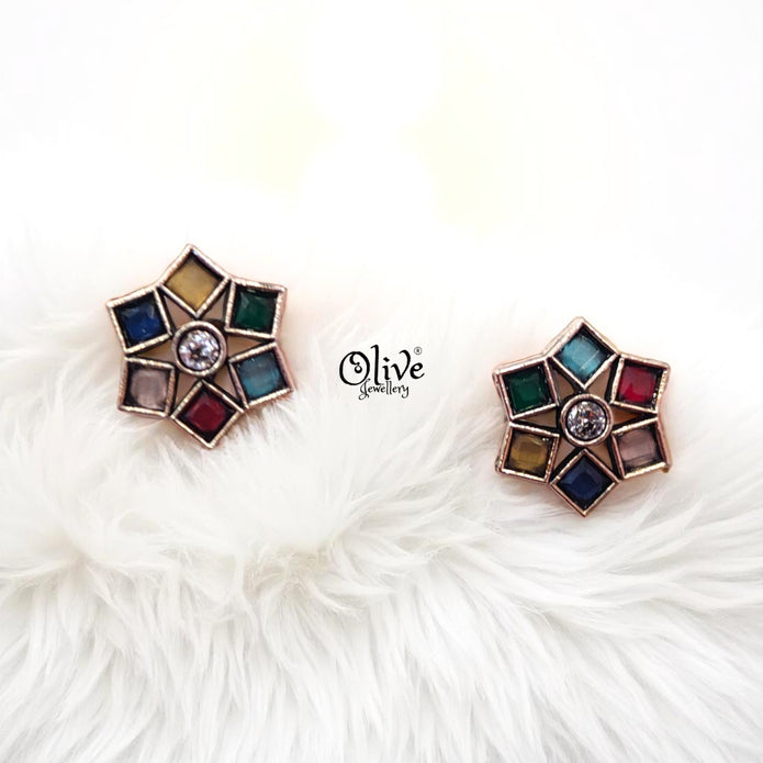 Oxidized Earrings - 174